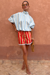 Blue Stripe Batwing Blouse