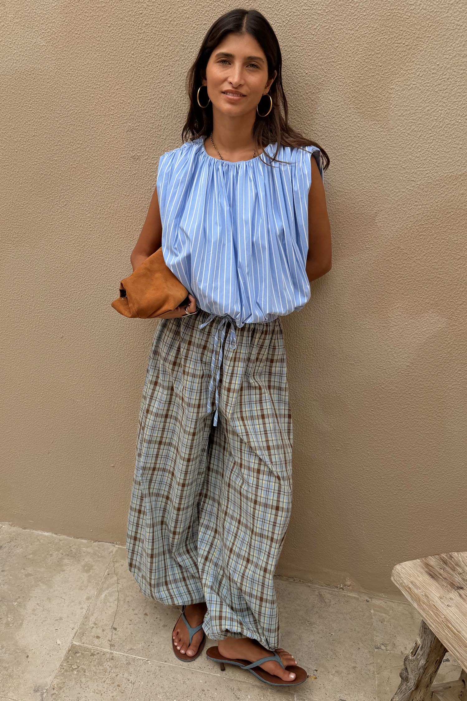 Check Balloon Trousers