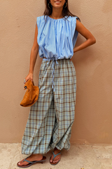 Check Balloon Trousers