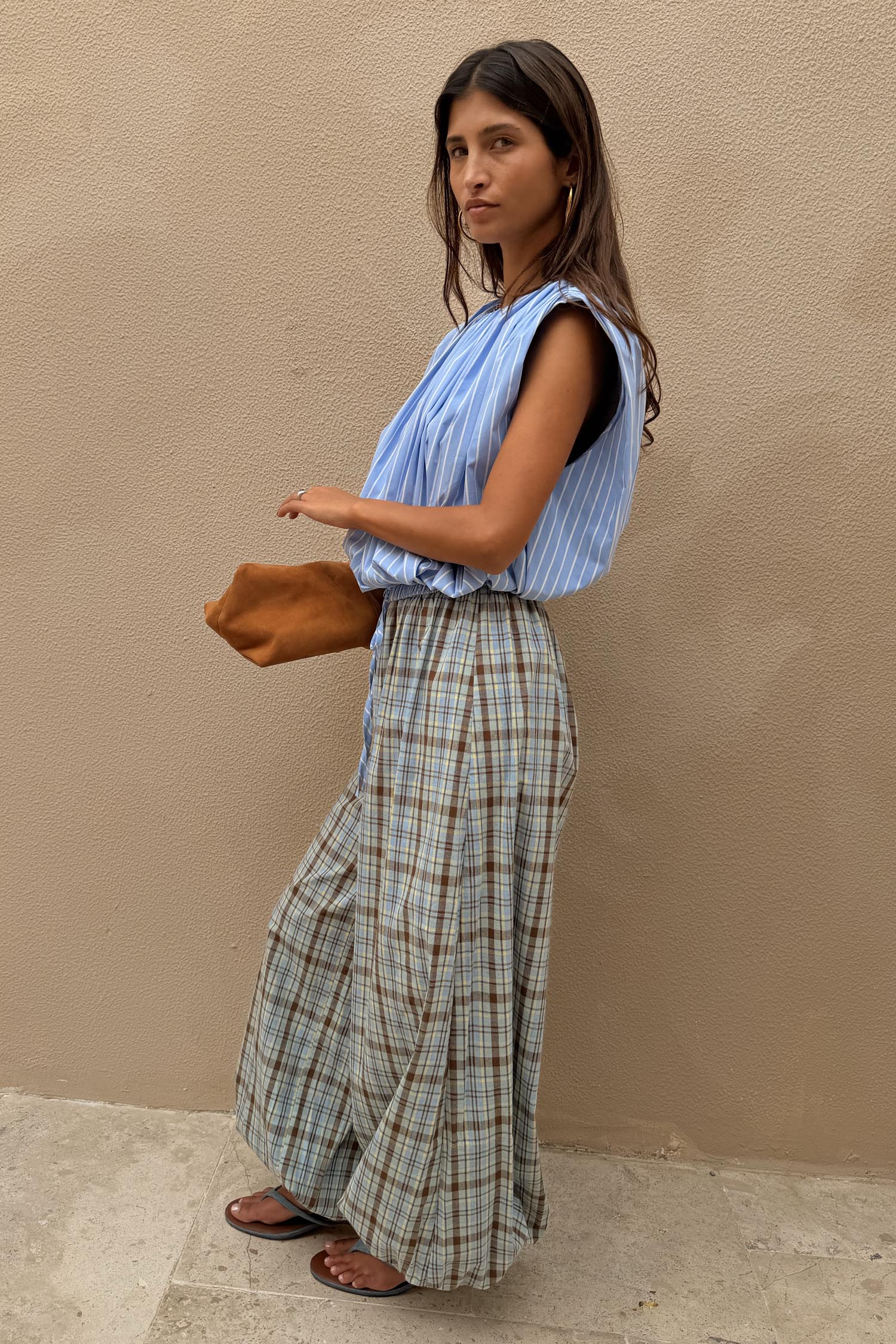 Check Balloon Trousers