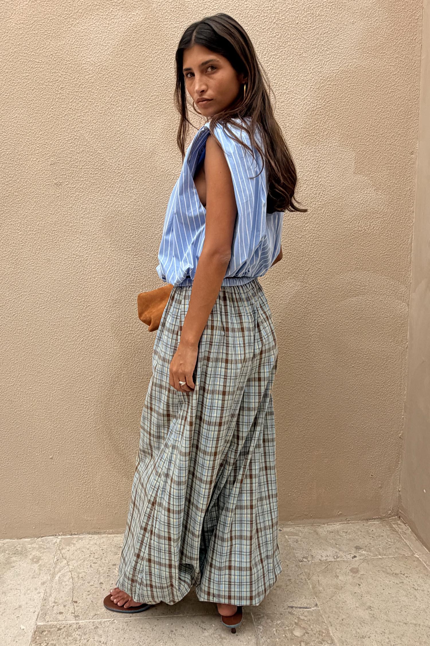 Check Balloon Trousers