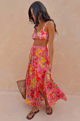 Pink Fruit Stamps Skirt