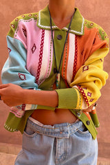 Geometric Palm Cardigan