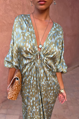 Green Diamond Print Toria Dress