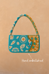 Blue and Yellow Morocco Beaded bag