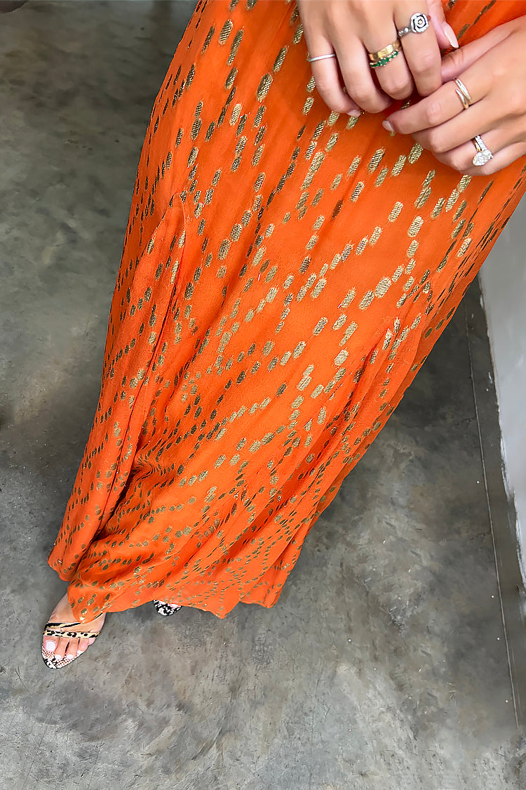 Orange Jacquard Bibi Dress