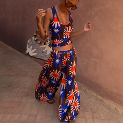 Chocolate and Blue Sun Trousers