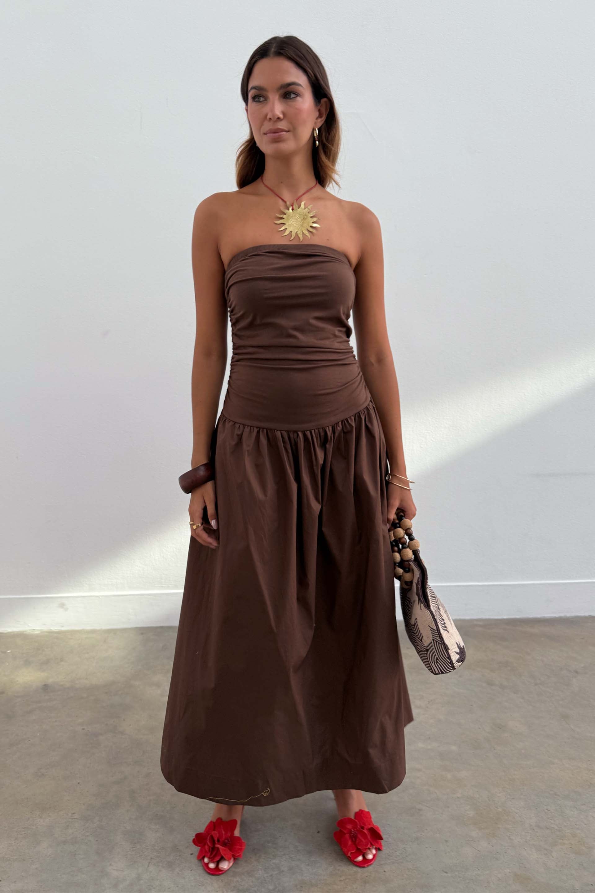 Chocolate Lola Mid-axi Dress