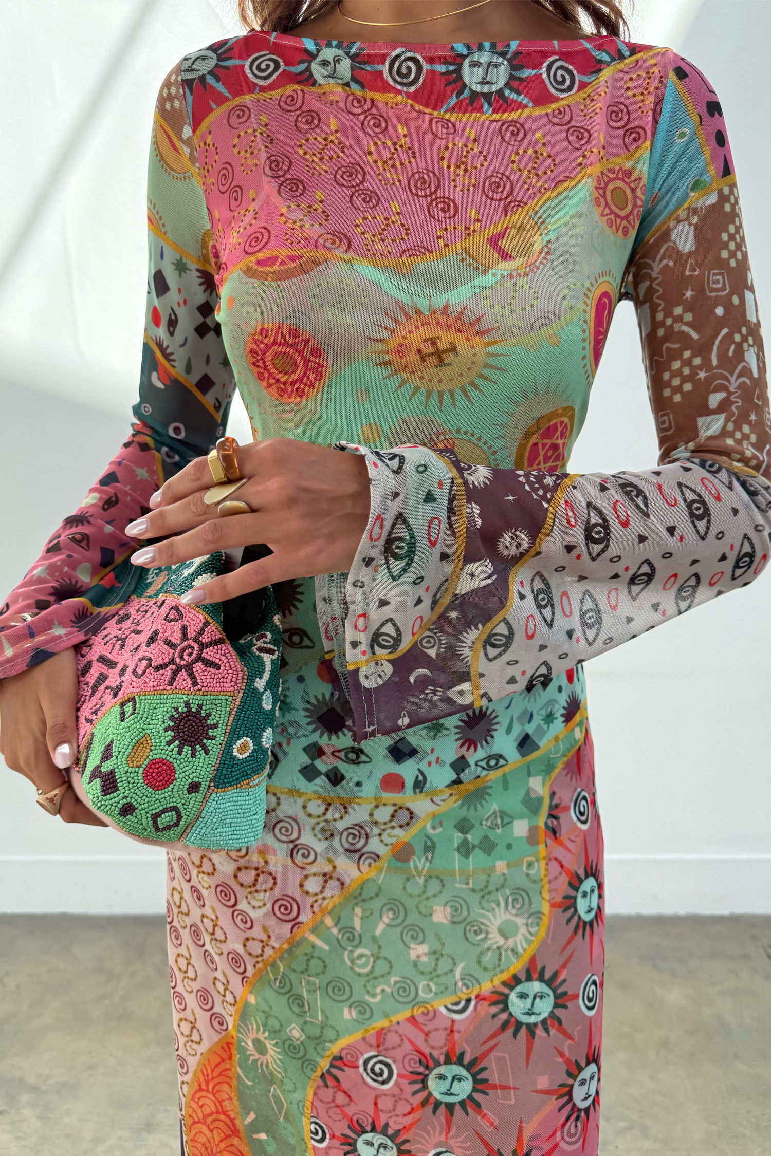 Pastel Morocco Mesh Aria Dress