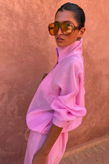 Pink Organza Funnel Jacket