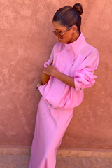 Pink Organza Funnel Jacket