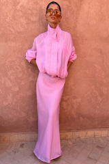 Pink Organza Funnel Jacket