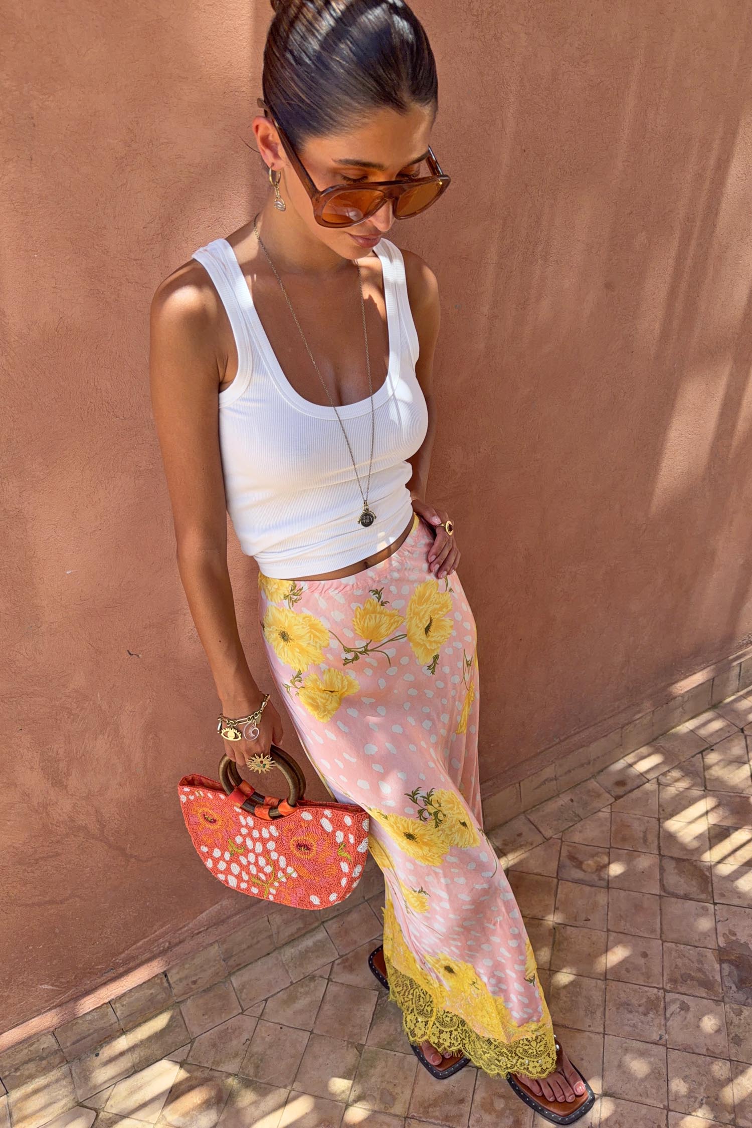 Pink Deer Poppy Midi Maeva Skirt