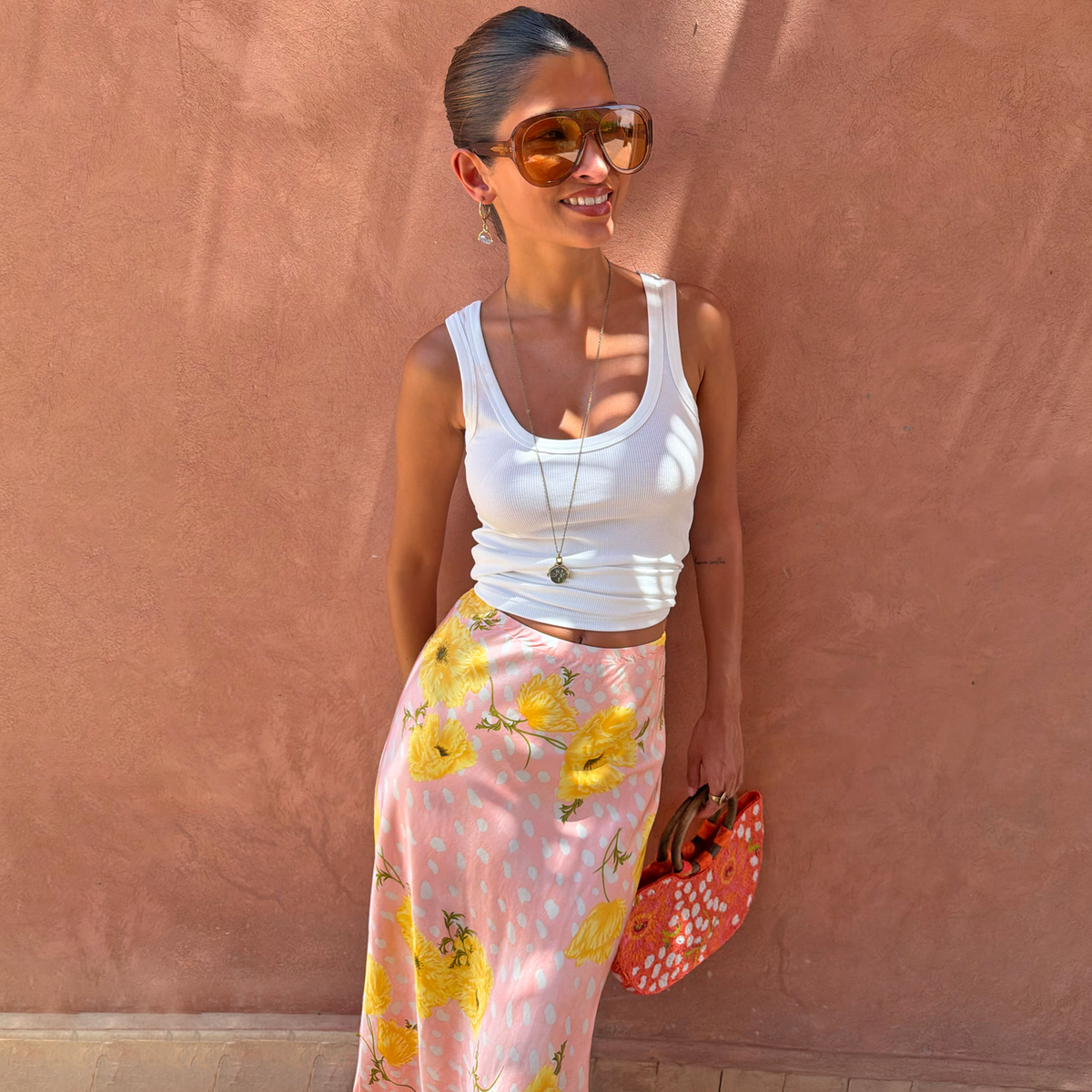 Pink Deer Poppy Midi Maeva Skirt