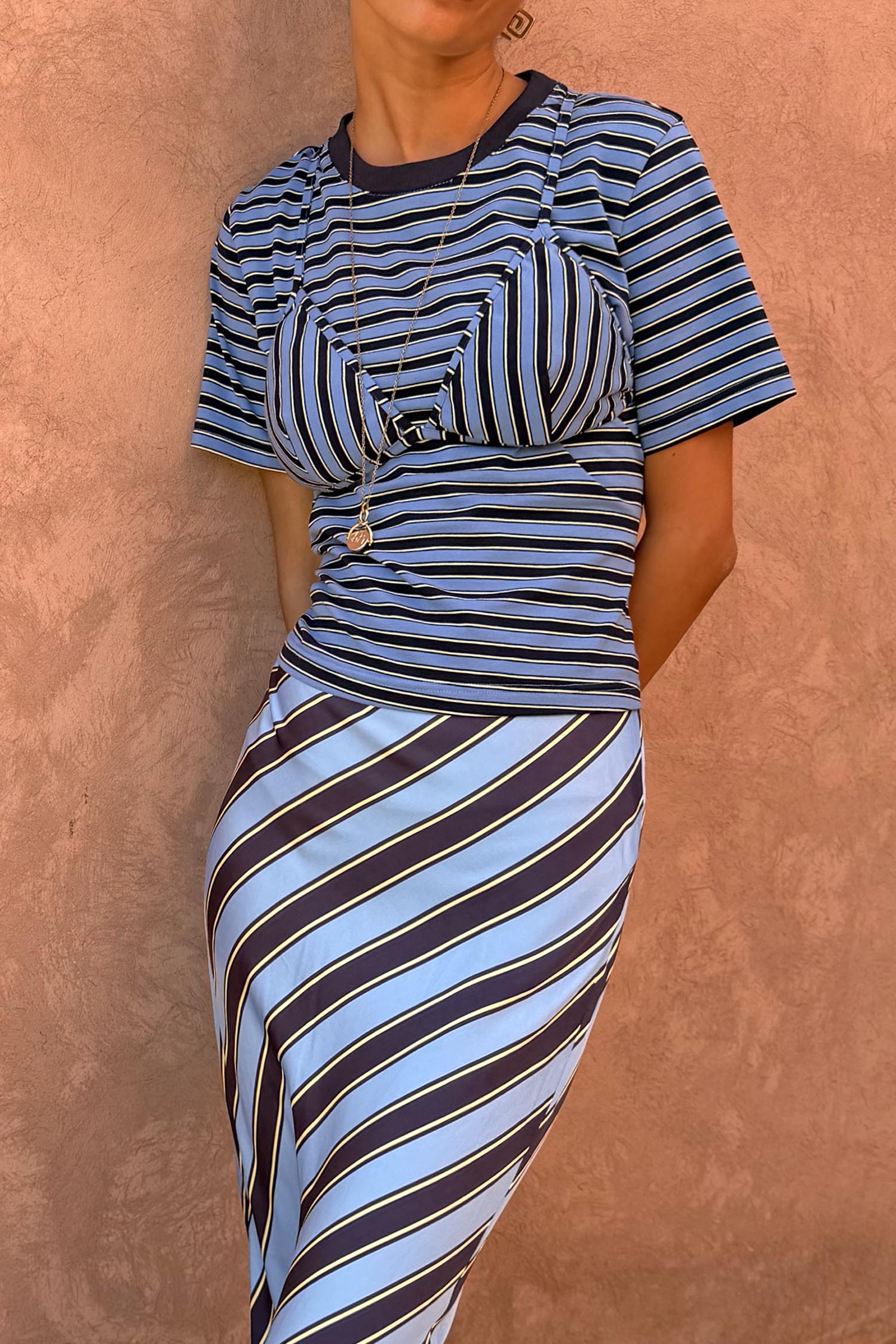 Stripe Baby T-Shirt With Bra Detail