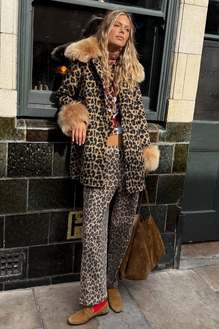 Leopard Barrel Jeans Petite