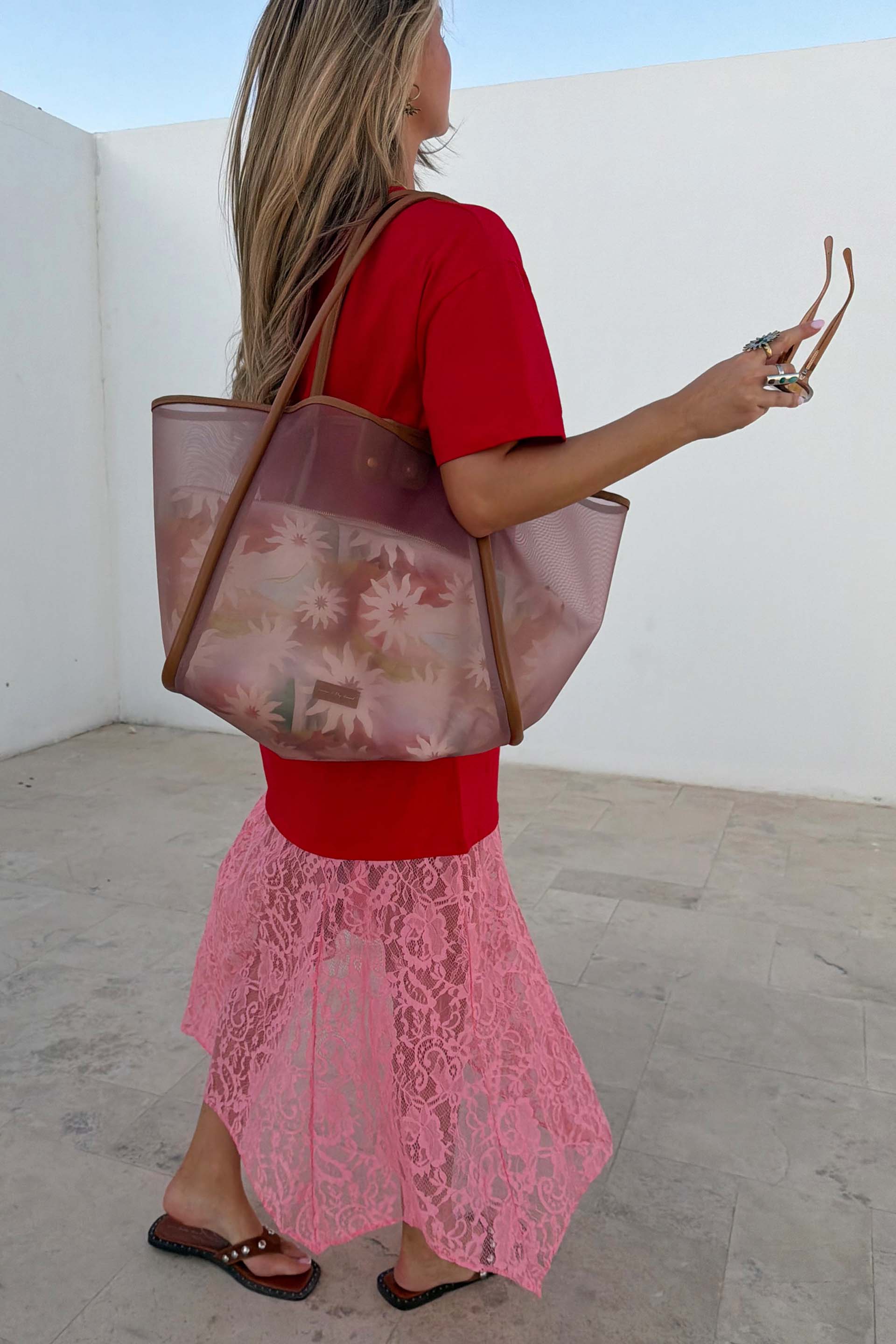 Red and Pink Cara T-Shirt Dress