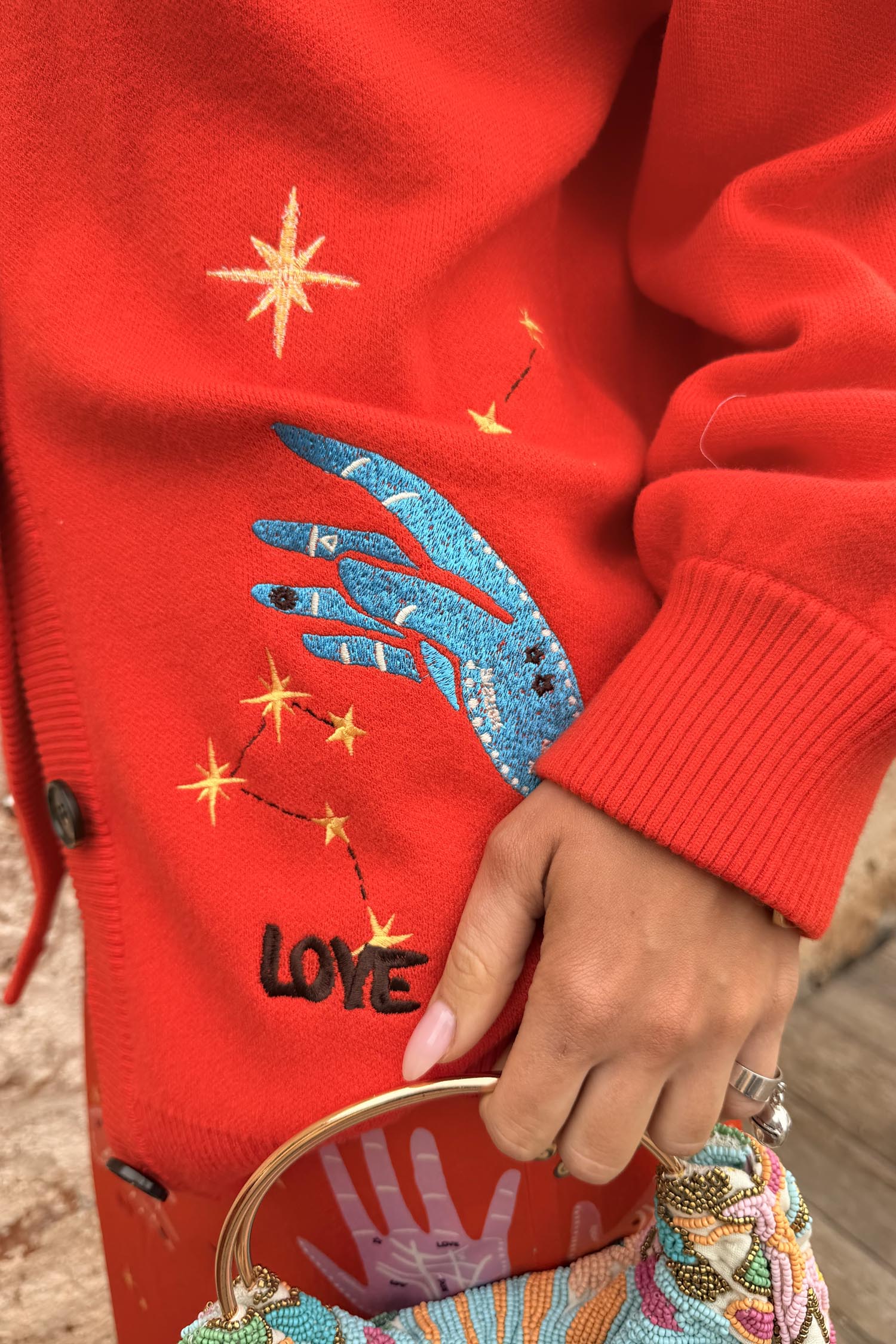 Red Celestial Cardigan