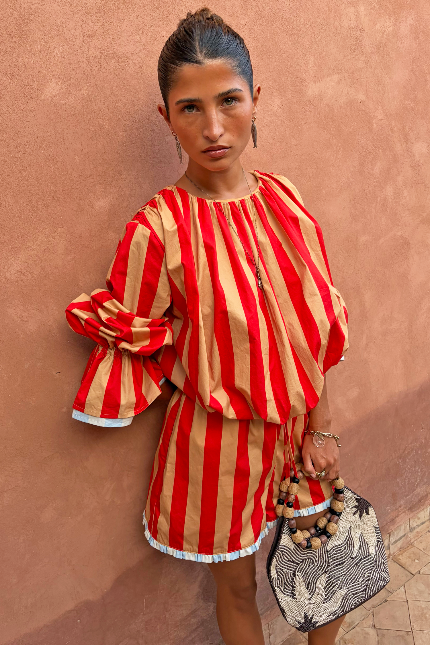 Tomato Stripe Blouse