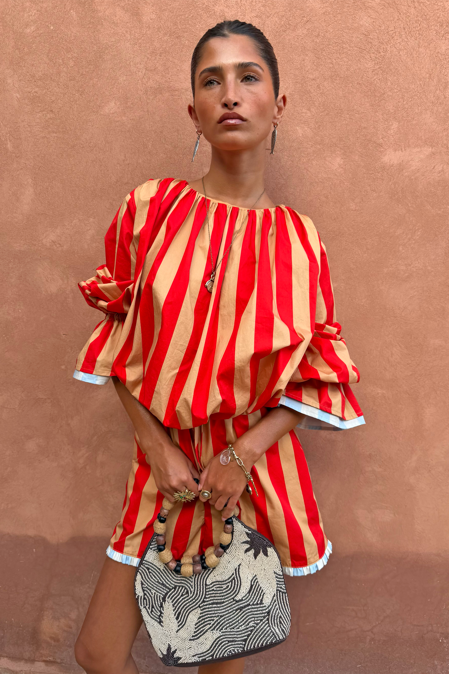 Tomato Stripe Blouse