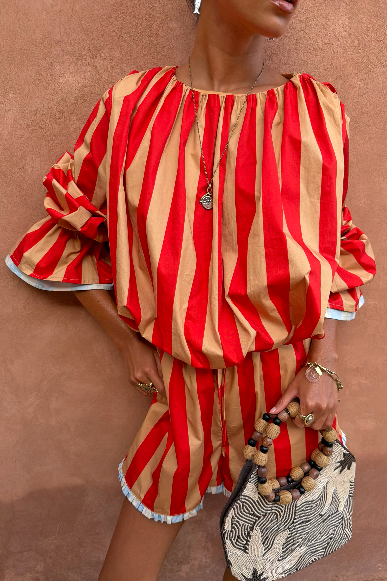 Tomato Stripe Blouse