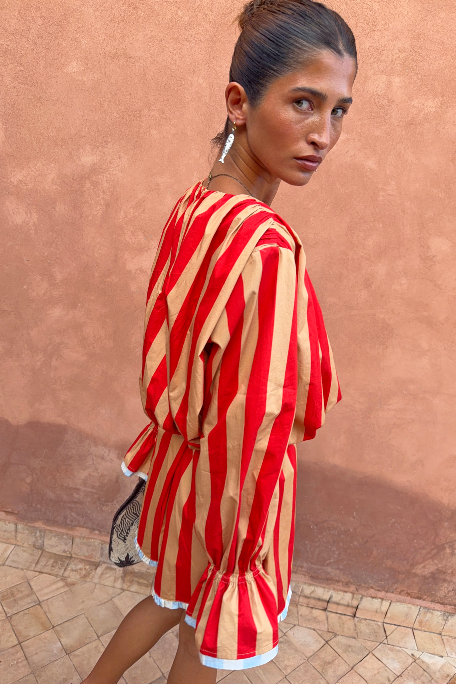 Tomato Stripe Blouse