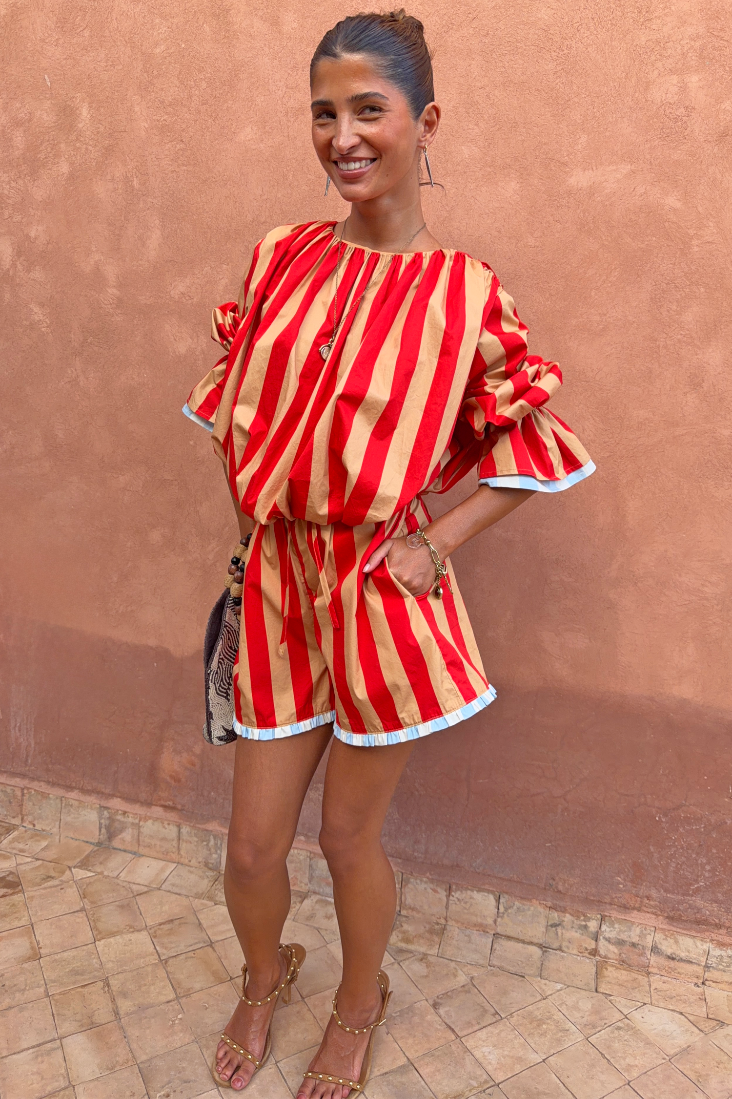 Tomato Stripe Blouse