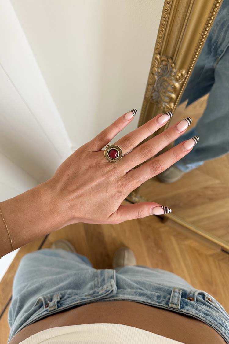 Deloris Red Circle Ring