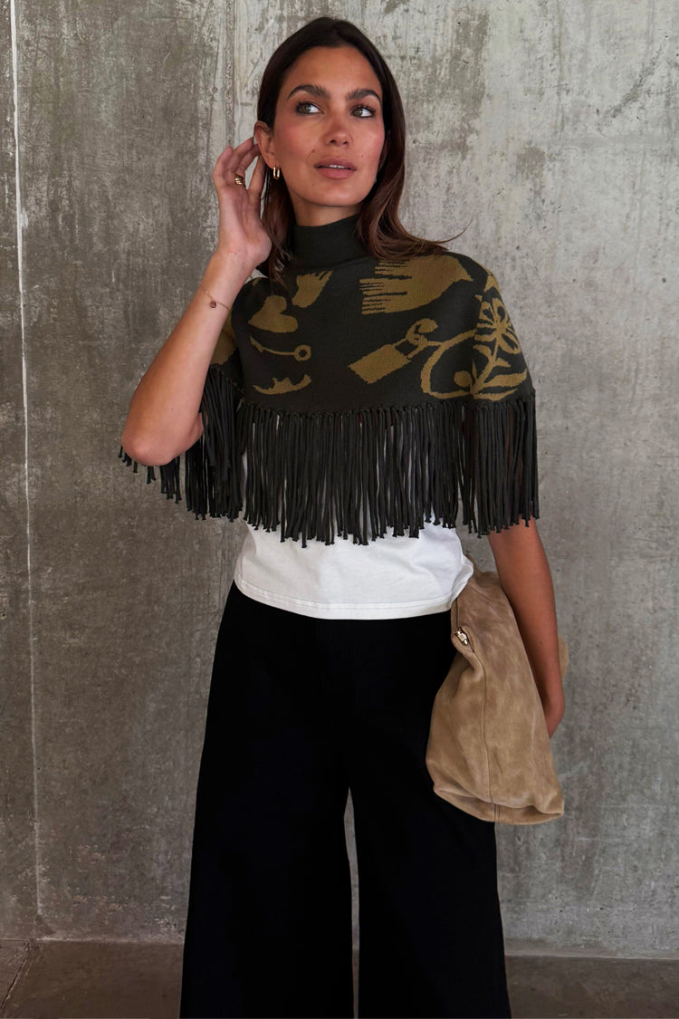 Olive Amara Knit Cape