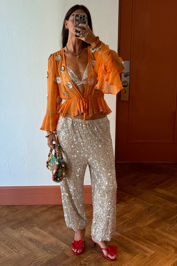 Apricot Embellished Top