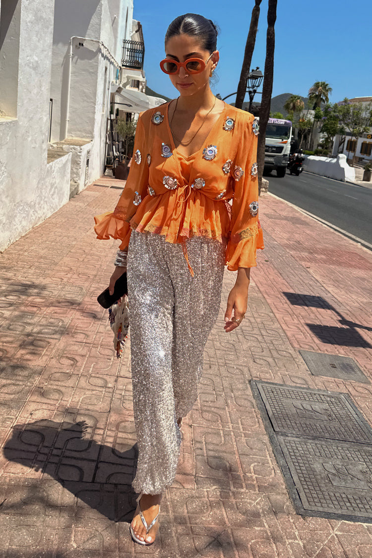 Apricot Embellished Top