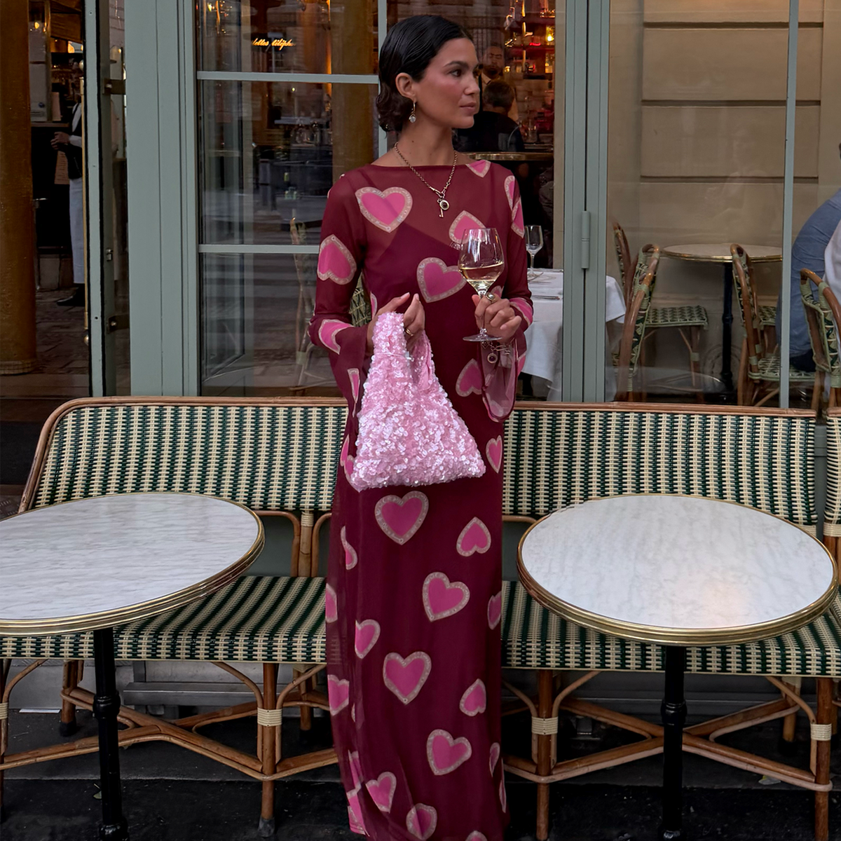 Burgundy Heart Aria Dress