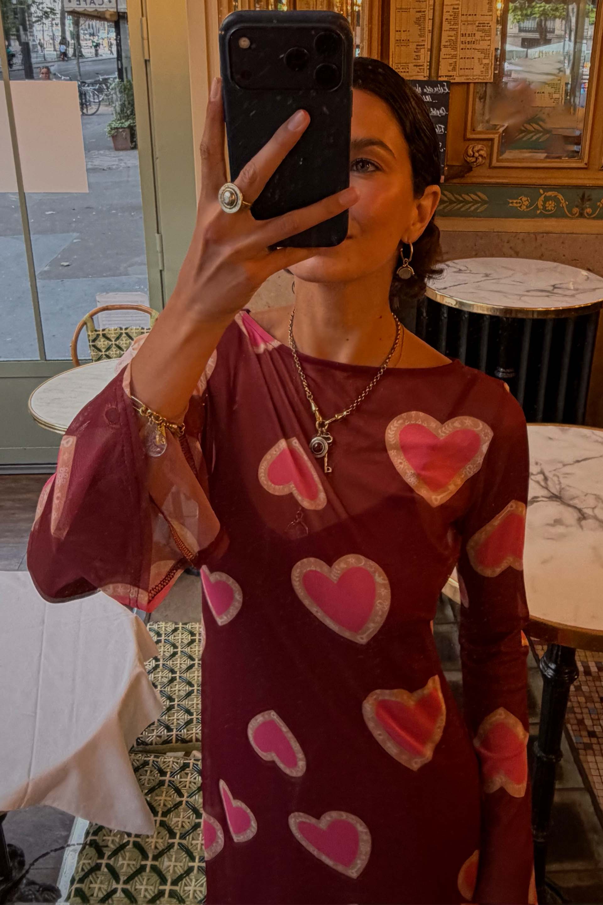 Burgundy Heart Aria Dress