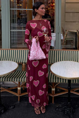 Burgundy Heart Aria Dress
