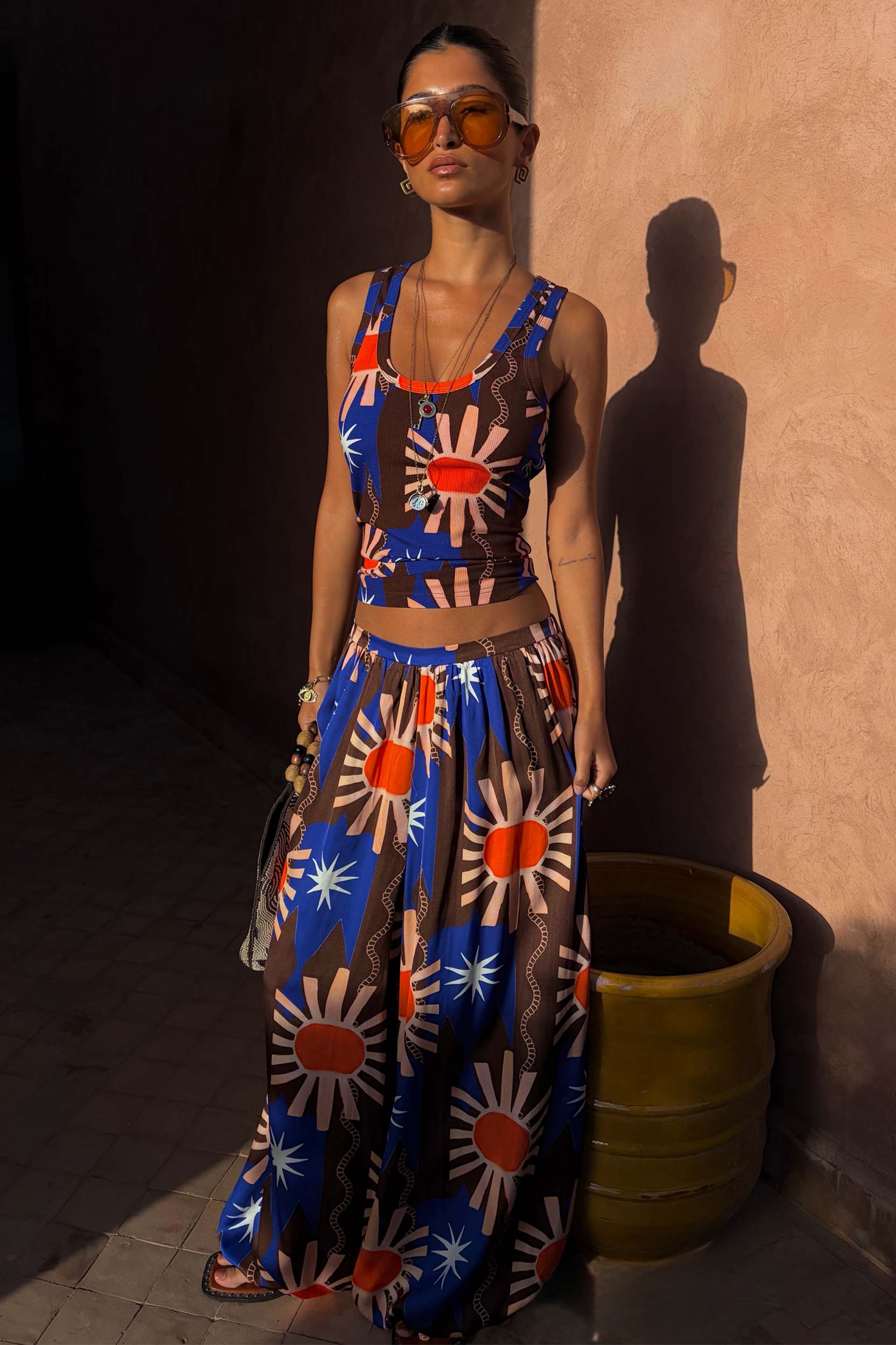 Chocolate and Blue Sun Trousers