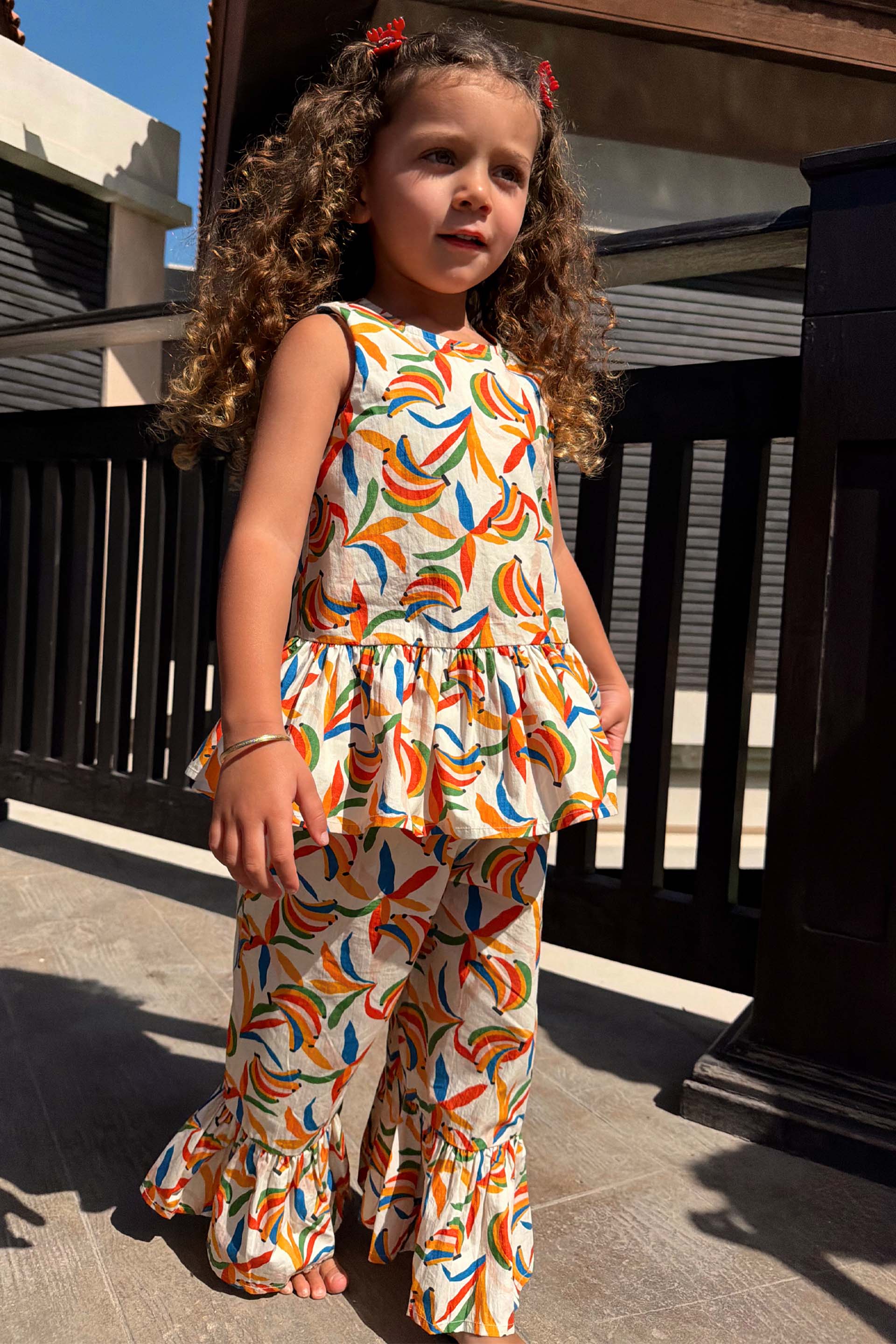 Girl's Banana Cotton Woven Set