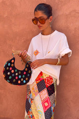 Black Stone Beaded Bag
