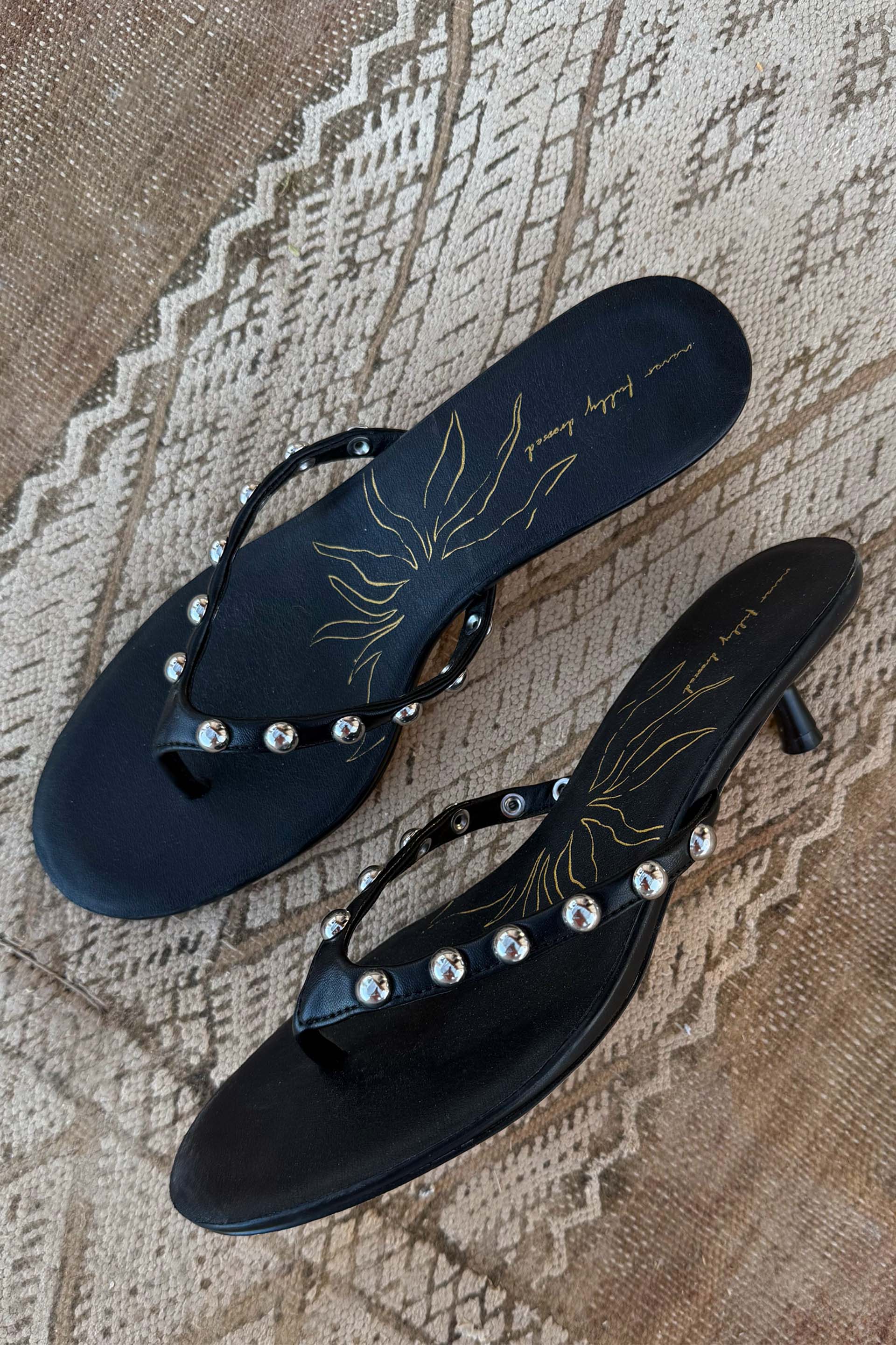 Black Stud Sandal Mule