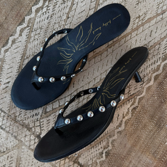 Black Stud Sandal Mule