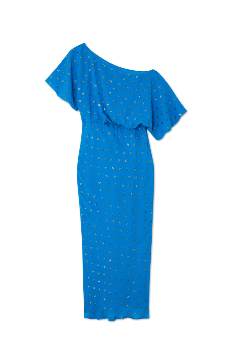 Blue Jacquard Tilly Dress