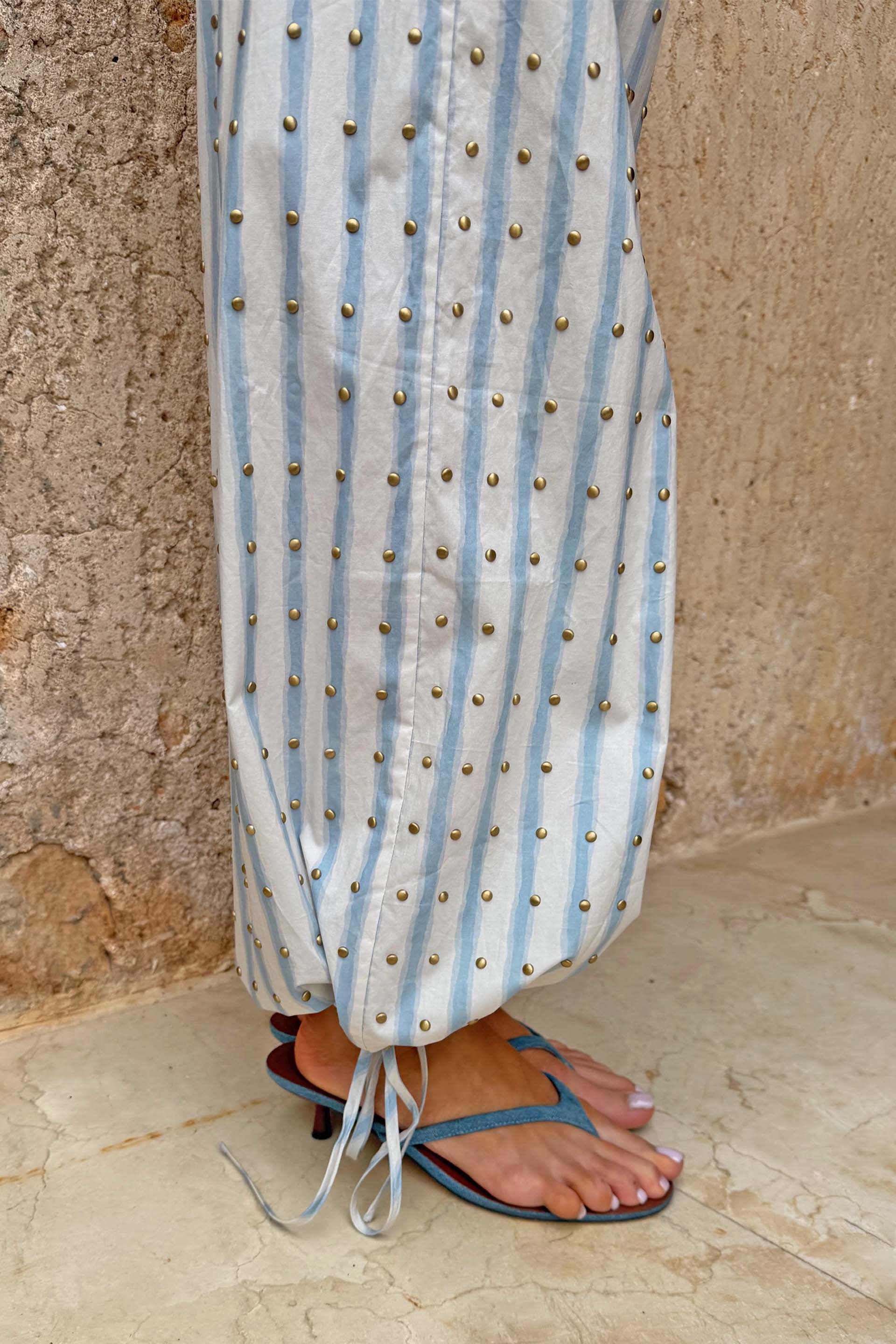 Blue Stripe Balloon Trouser