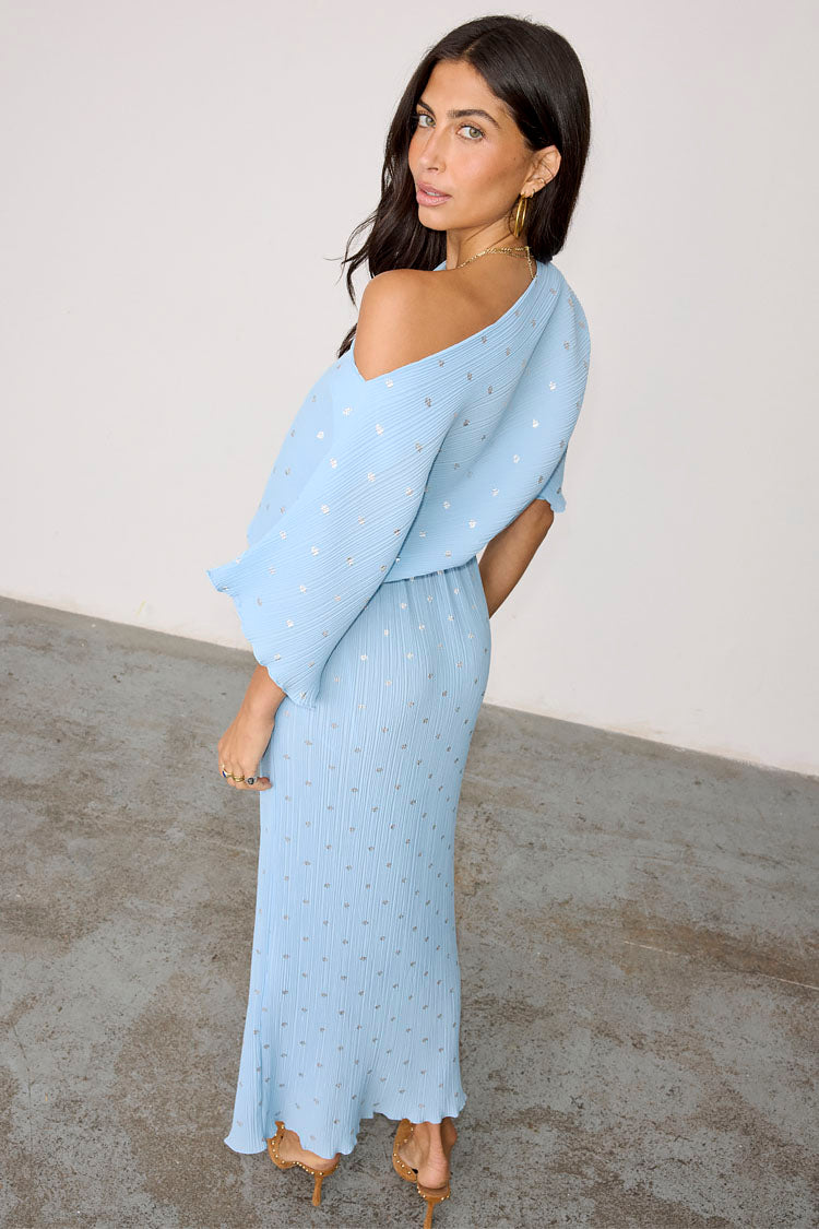 Ice Blue Plisse Tilly Dress