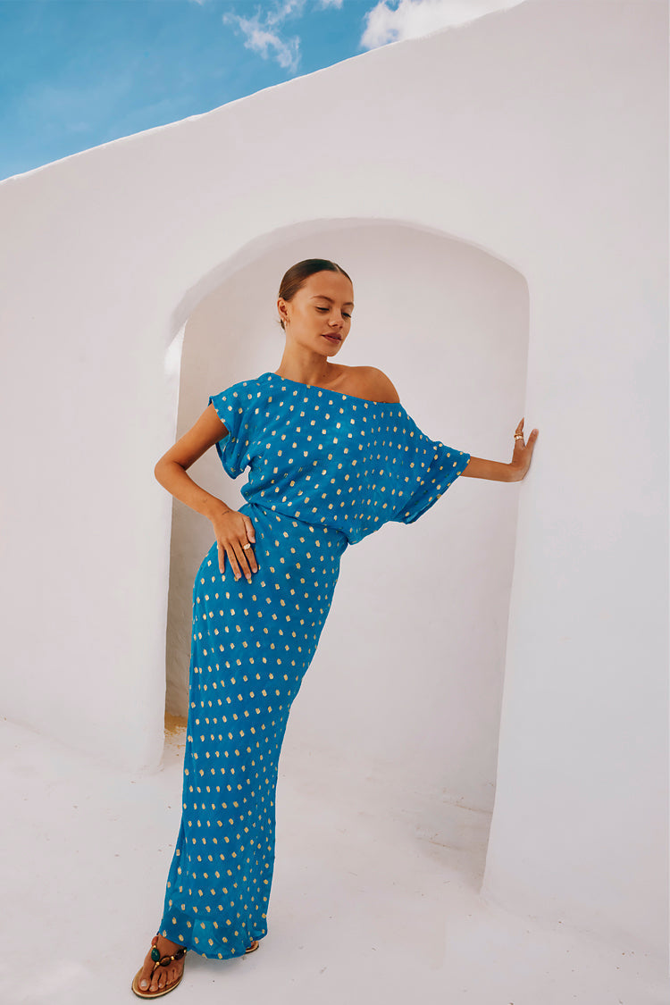 Blue Jacquard Tilly Dress