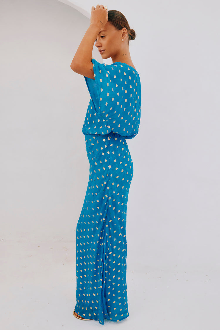 Blue Jacquard Tilly Dress