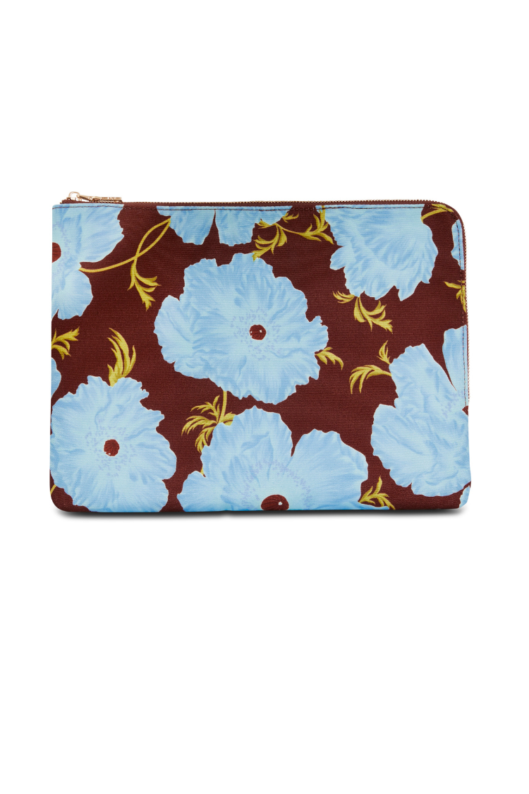 Blue & Burgundy Poppy Laptop Case