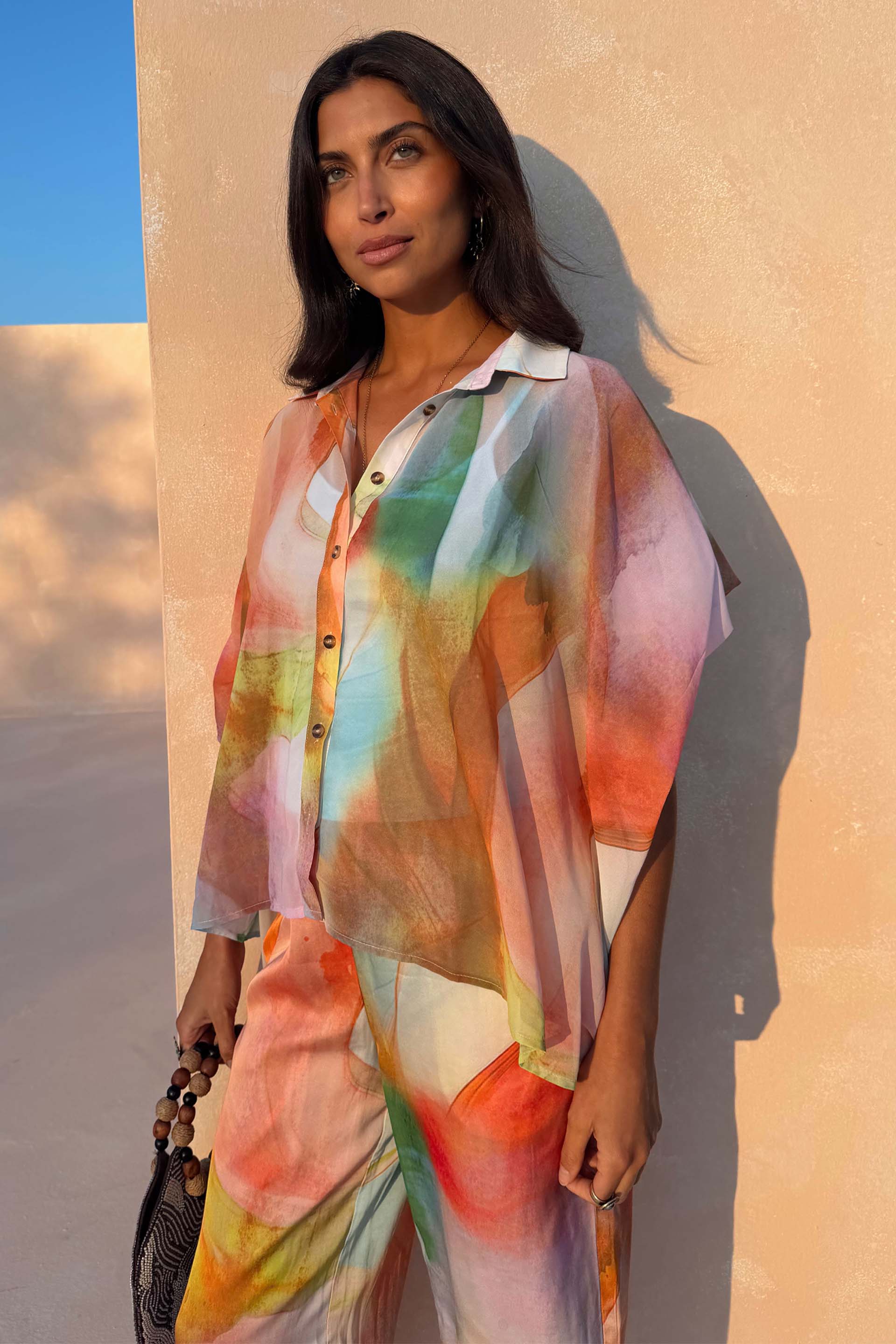 Abstract Cape Shirt