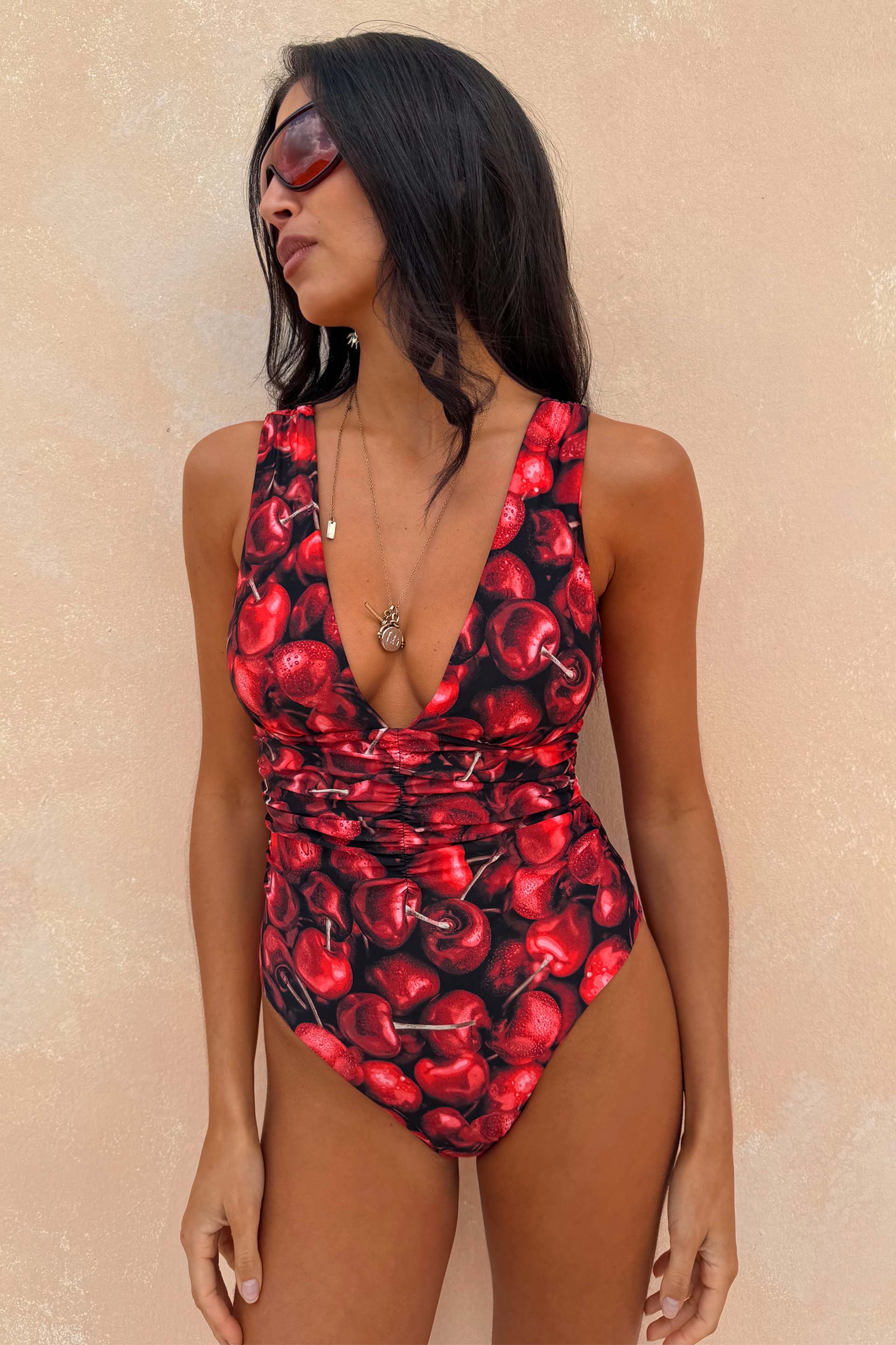 Black Cherry Plunge Suit