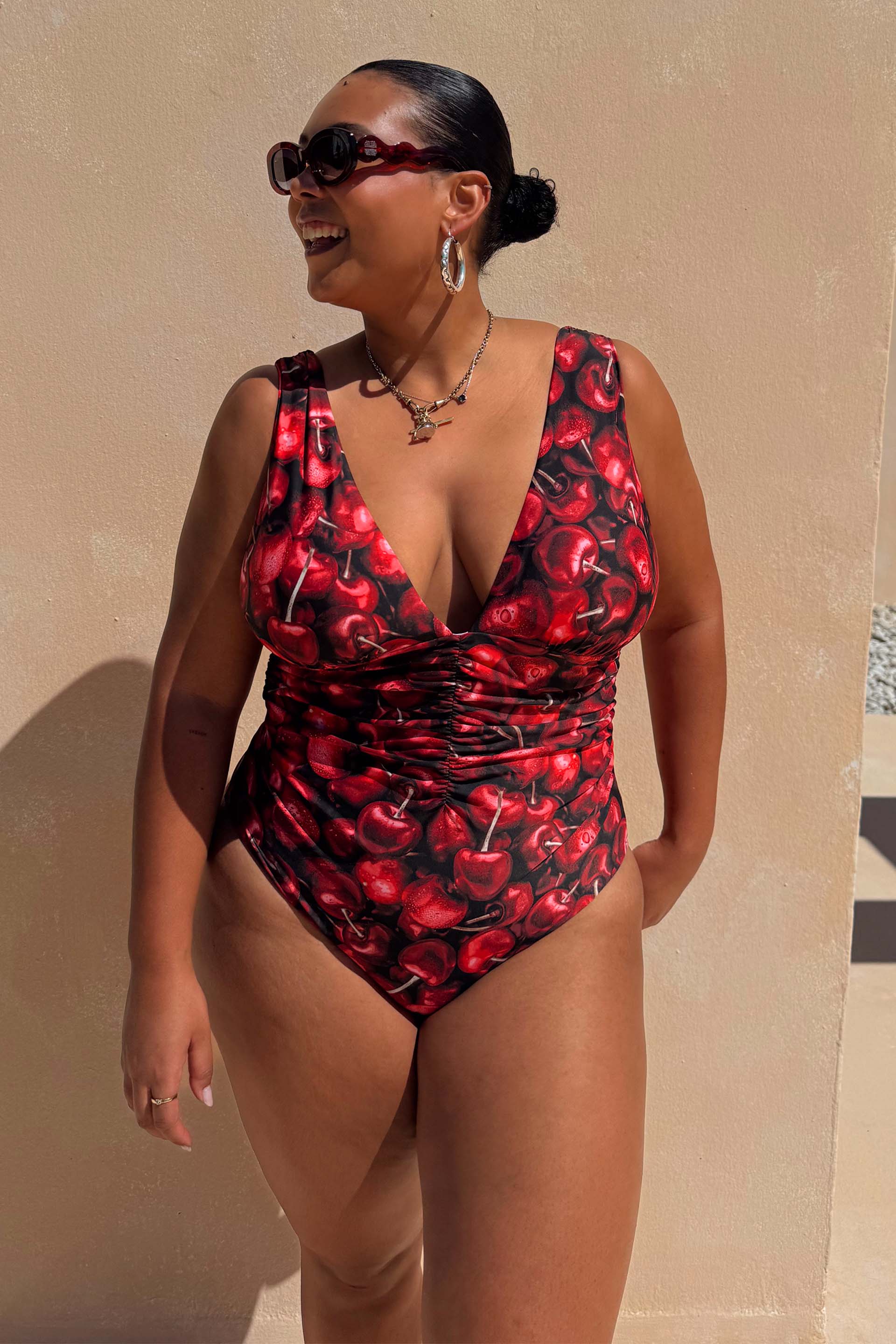 Black Cherry Plunge Suit