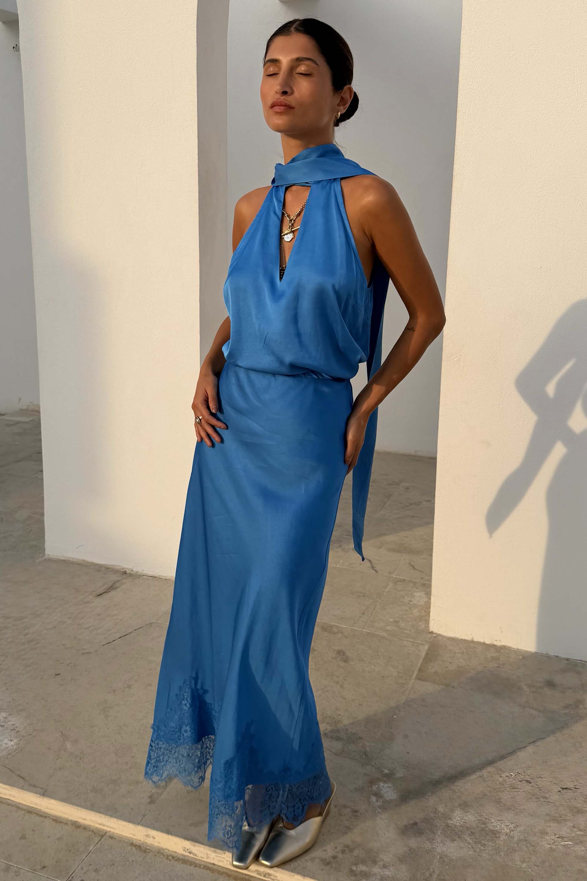 Cobalt Maeva Midi Skirt