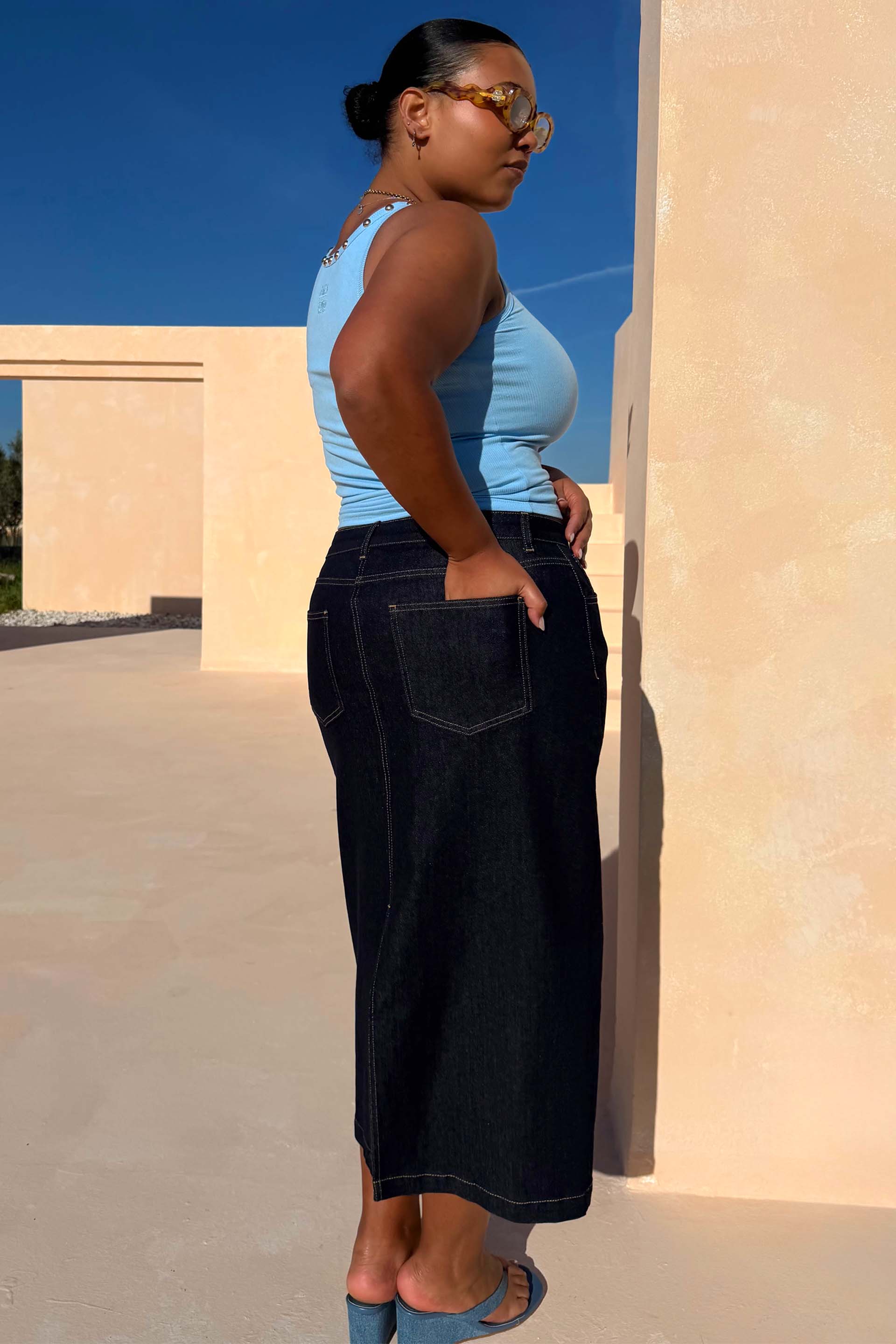Denim Pencil Skirt